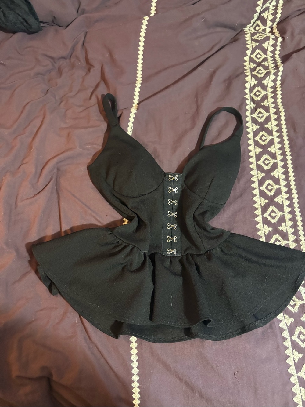 Black Corset Style Tank Top